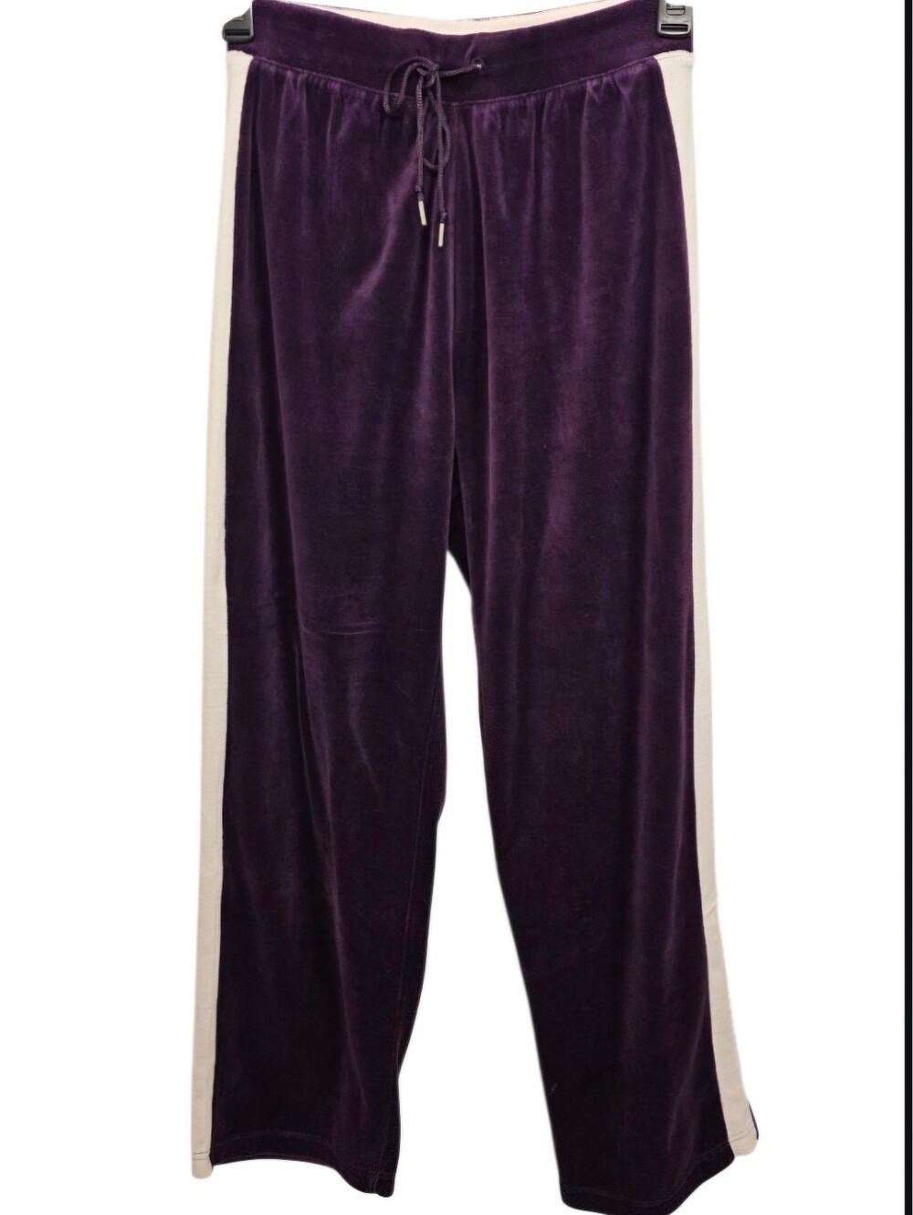 Erika Purple Velour Track Pants with Cream Side Stripes - Picture 5 of 7